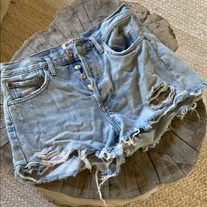 Agolde denim ripped shorts